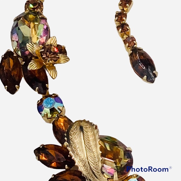 Astounding Vintage Weiss Topaz Vitrail Rhinestone Necklace - Picture 6 of 7